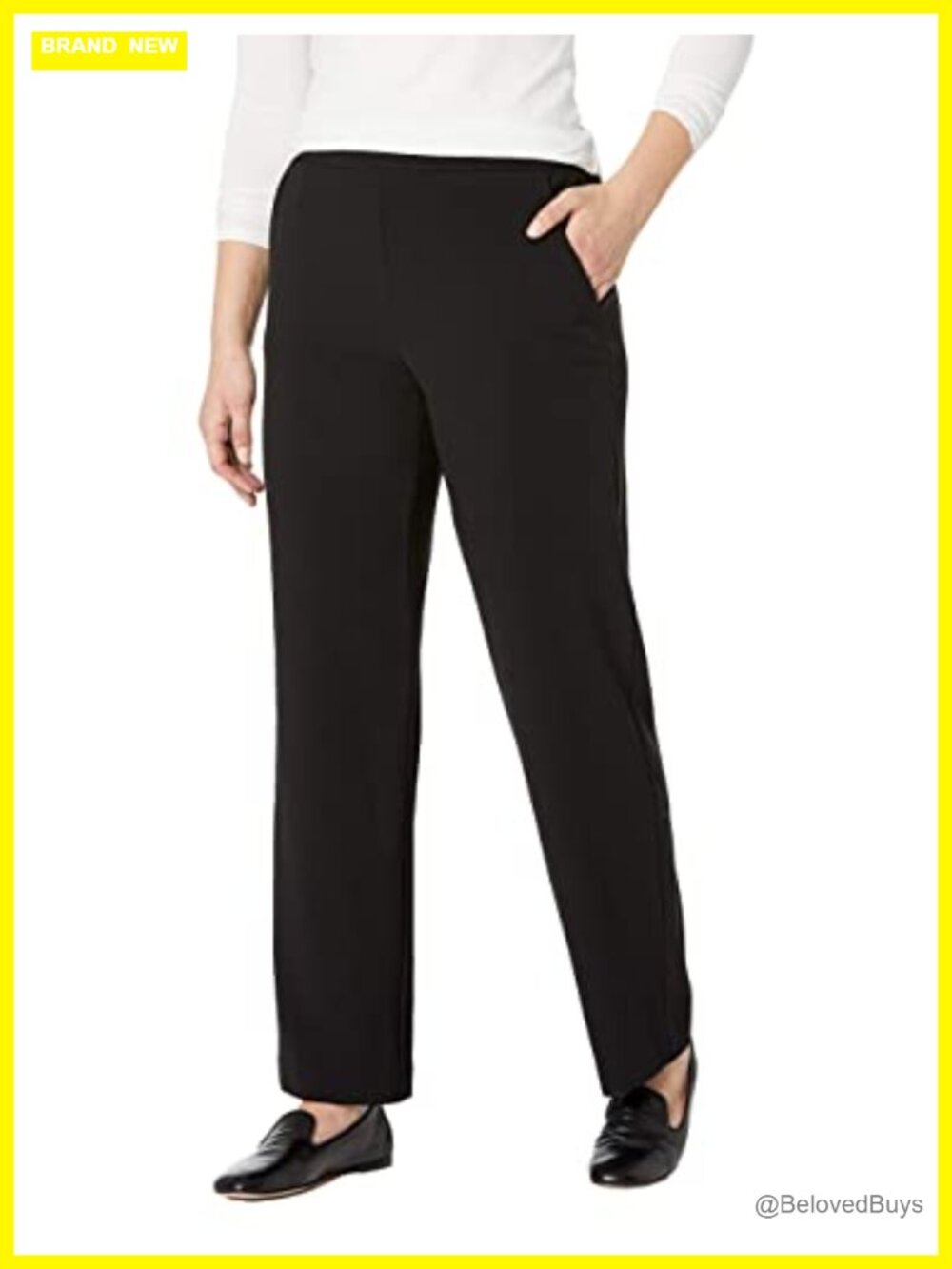 Pull On Dress Pants Tummy Control Straight Leg Work Slacks